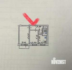 2-к квартира, вторичка, 44м2, 5/5 этаж