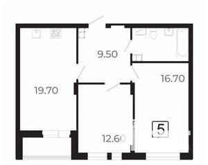 3-к квартира, строящийся дом, 66м2, 3/21 этаж