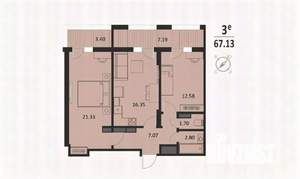 2-к квартира, строящийся дом, 67м2, 1/16 этаж