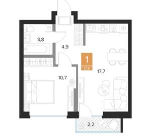 1-к квартира, вторичка, 38м2, 8/16 этаж