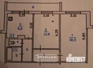 2-к квартира, вторичка, 54м2, 7/10 этаж