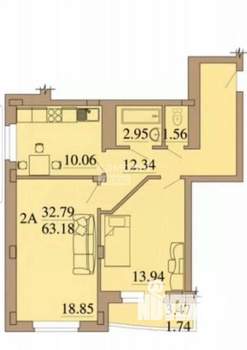 2-к квартира, вторичка, 60м2, 10/13 этаж