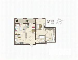 3-к квартира, строящийся дом, 64м2, 4/17 этаж