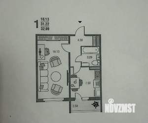 1-к квартира, вторичка, 31м2, 8/10 этаж