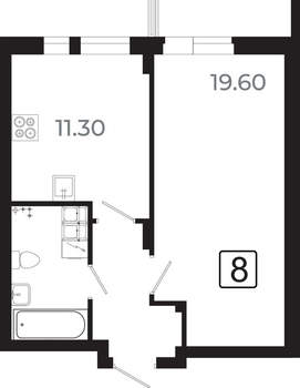 1-к квартира, вторичка, 41м2, 21/21 этаж
