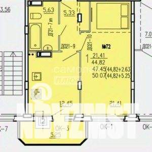 1-к квартира, сданный дом, 50м2, 4/10 этаж