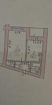 1-к квартира, вторичка, 37м2, 1/5 этаж