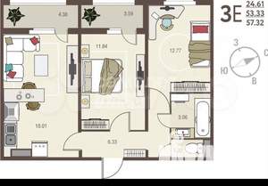 3-к квартира, вторичка, 85м2, 11/17 этаж