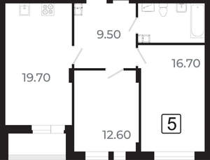 3-к квартира, вторичка, 66м2, 21/21 этаж