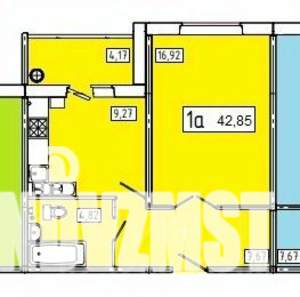 1-к квартира, вторичка, 44м2, 1/10 этаж