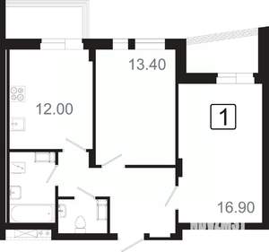 2-к квартира, вторичка, 61м2, 11/21 этаж
