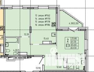 2-к квартира, вторичка, 66м2, 16/17 этаж