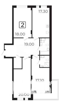 1-к квартира, вторичка, 105м2, 18/21 этаж