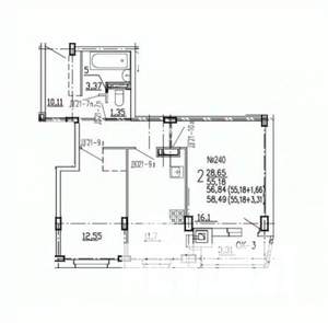 2-к квартира, вторичка, 58м2, 8/10 этаж