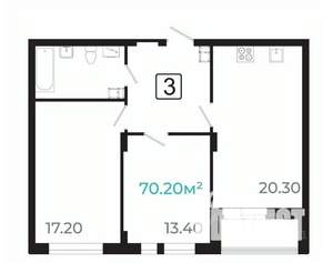 3-к квартира, вторичка, 68м2, 21/21 этаж