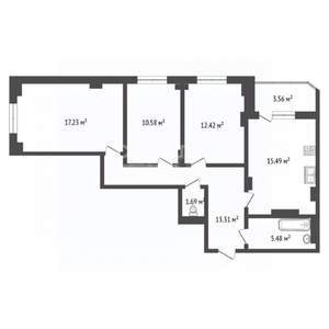 3-к квартира, сданный дом, 80м2, 5/10 этаж