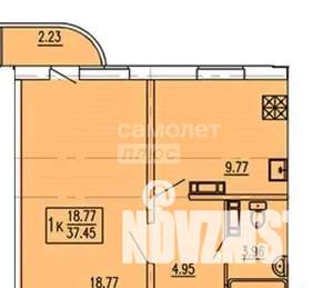 1-к квартира, вторичка, 37м2, 3/17 этаж