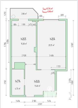 1-к квартира, вторичка, 51м2, 7/9 этаж