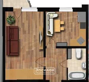 1-к квартира, вторичка, 37м2, 5/17 этаж