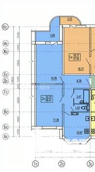 2-к квартира, вторичка, 58м2, 16/17 этаж