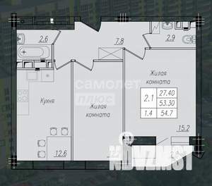 2-к квартира, вторичка, 55м2, 5/10 этаж