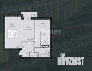 3-к квартира, вторичка, 60м2, 2/10 этаж