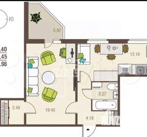 1-к квартира, вторичка, 43м2, 10/11 этаж