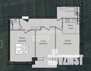 3-к квартира, вторичка, 65м2, 4/10 этаж