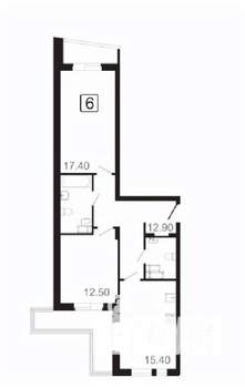 3-к квартира, вторичка, 71м2, 15/21 этаж