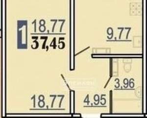 1-к квартира, вторичка, 38м2, 11/17 этаж