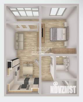 1-к квартира, сданный дом, 45м2, 8/17 этаж