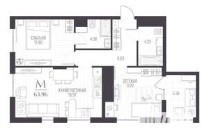 3-к квартира, вторичка, 64м2, 11/11 этаж