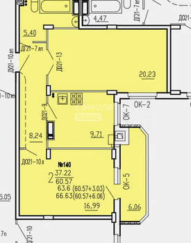 2-к квартира, вторичка, 64м2, 8/10 этаж