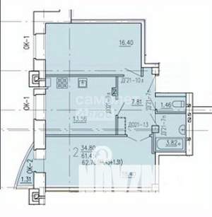 2-к квартира, вторичка, 61м2, 5/10 этаж