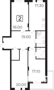 4-к квартира, вторичка, 105м2, 7/21 этаж