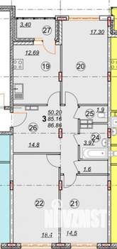 3-к квартира, вторичка, 87м2, 16/16 этаж