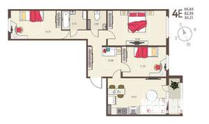 3-к квартира, вторичка, 85м2, 15/17 этаж