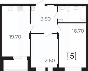 3-к квартира, вторичка, 66м2, 3/21 этаж