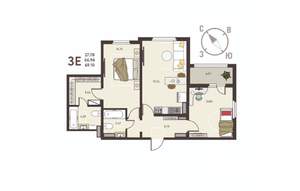 2-к квартира, вторичка, 69м2, 12/17 этаж