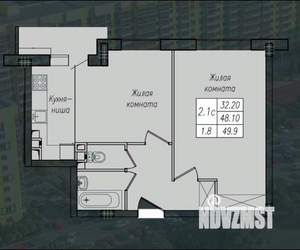 2-к квартира, вторичка, 49м2, 2/10 этаж