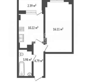 1-к квартира, сданный дом, 37м2, 5/11 этаж
