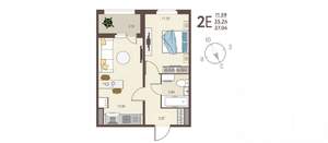 1-к квартира, вторичка, 37м2, 3/17 этаж