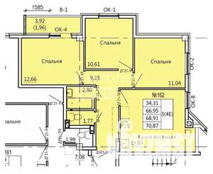 4-к квартира, вторичка, 70м2, 8/11 этаж