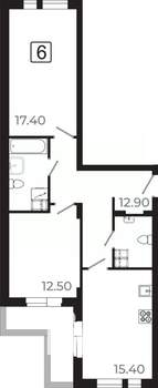 3-к квартира, вторичка, 69м2, 10/21 этаж