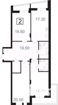 4-к квартира, вторичка, 106м2, 12/21 этаж