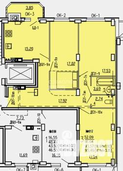3-к квартира, сданный дом, 95м2, 4/9 этаж