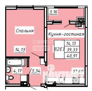 2-к квартира, вторичка, 41м2, 7/8 этаж