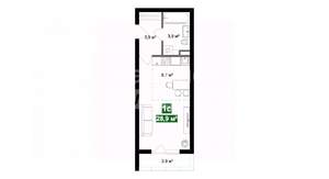 1-к квартира, сданный дом, 29м2, 2/10 этаж