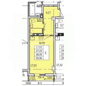 Студия квартира, вторичка, 29м2, 7/11 этаж