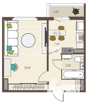 1-к квартира, вторичка, 35м2, 13/18 этаж